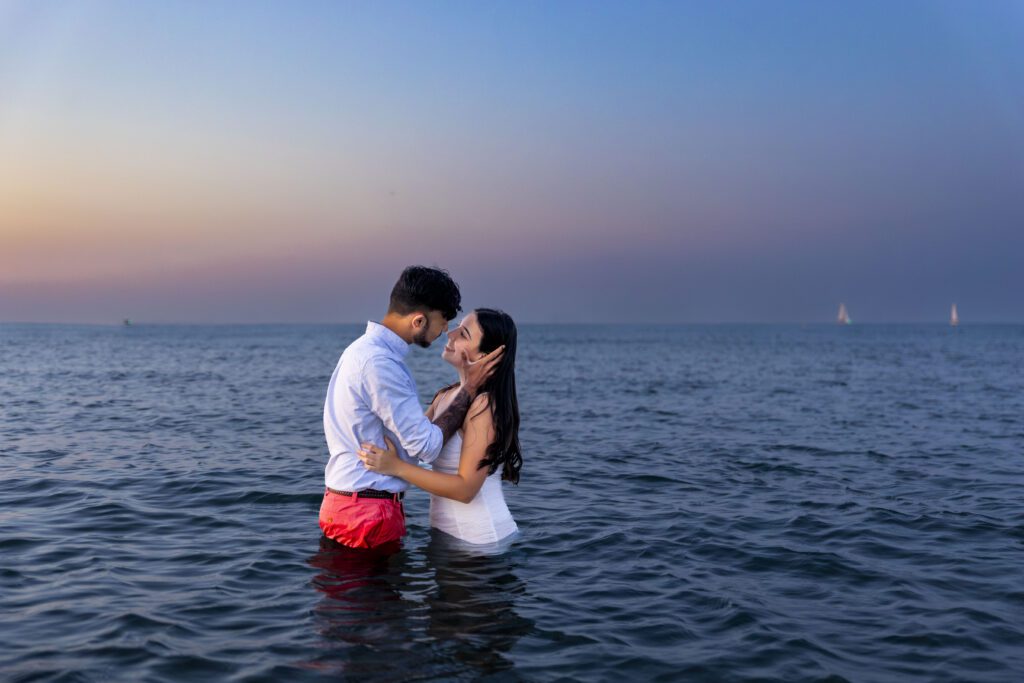 Bride and Groom Shoot at North Avenue Beach, Chicago