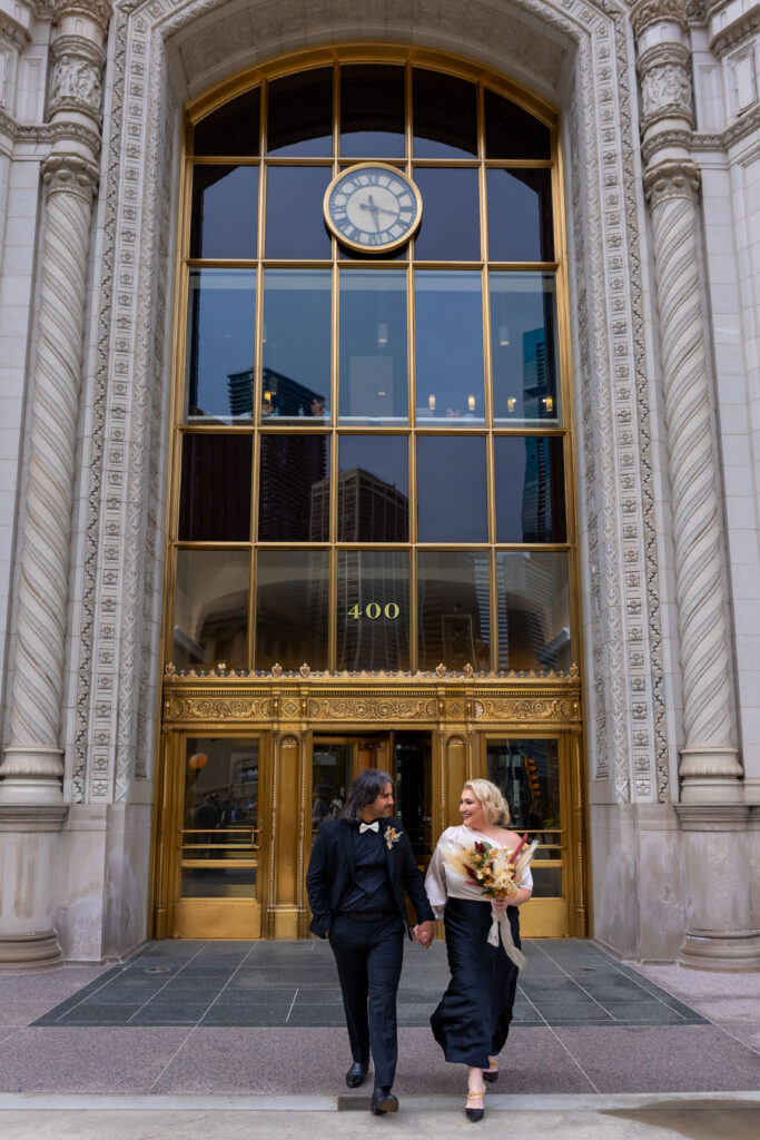 Elopement Shoot at City Hall and Chicago Downtown