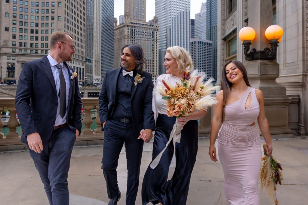 Elopement Shoot at City Hall and Chicago Downtown